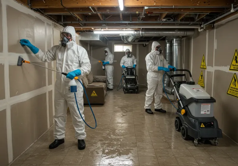 Basement Moisture Removal and Structural Drying process in Elkhorn, CA